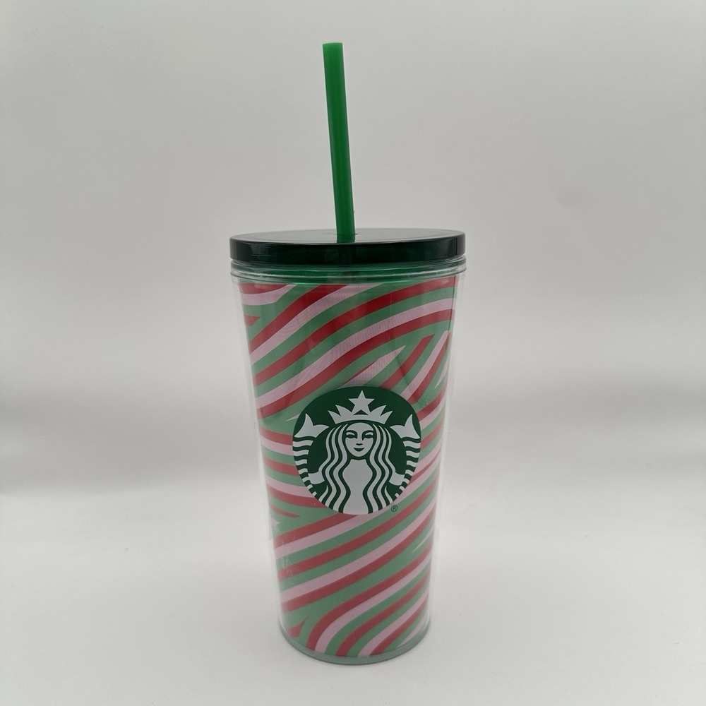 Starbucks Holiday Christmas 2024 Cold Cup Tumbler 16 oz Red Green Pink Coffee